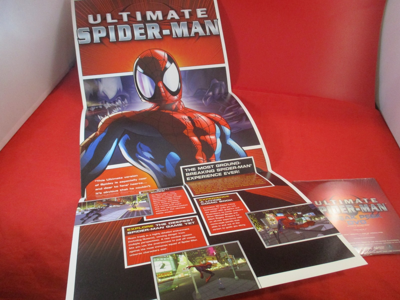 Ultimate Spider-Man Xbox PS2 GBA DS Gamecube Sneak Peak DVD & RARE Promo Poster!