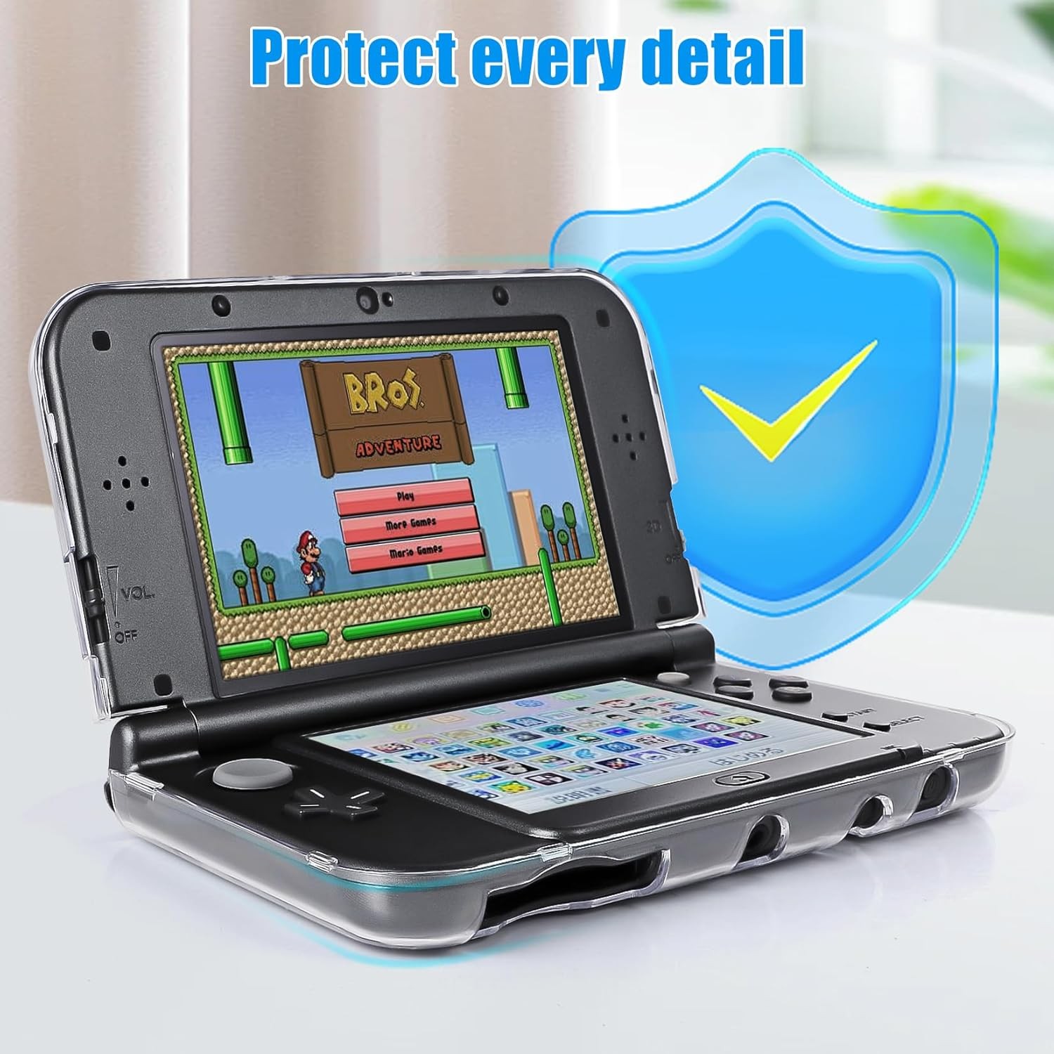 3DS XL Case – Ultra Clear Crystal Transparent Hard Shell Protective Case Cover..