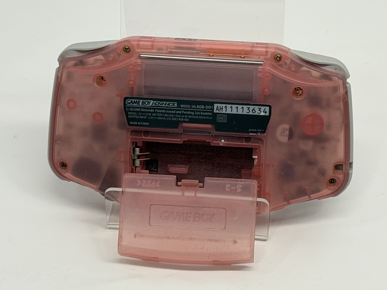 Nintendo GameBoy Advance GBA Clear Fuchsia Pink AGB-001 Console