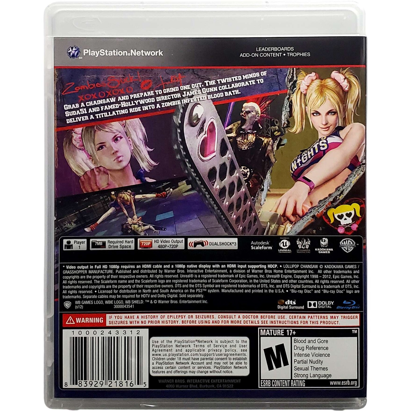 Lollipop Chainsaw – Sony Playstation 3 PS3 Tested 1Y Guarantee