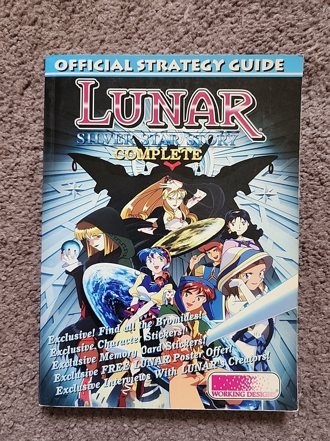 PS1 Playstation Lunar Silver Star Complete Guide w/ Stickers