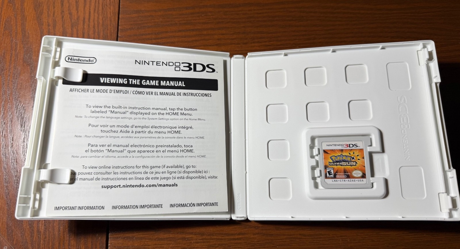 NINTENDO 3DS VIDEO GAME TESTED WORKS POKEMON ULTRA SUN IN CASE W/ MANUAL