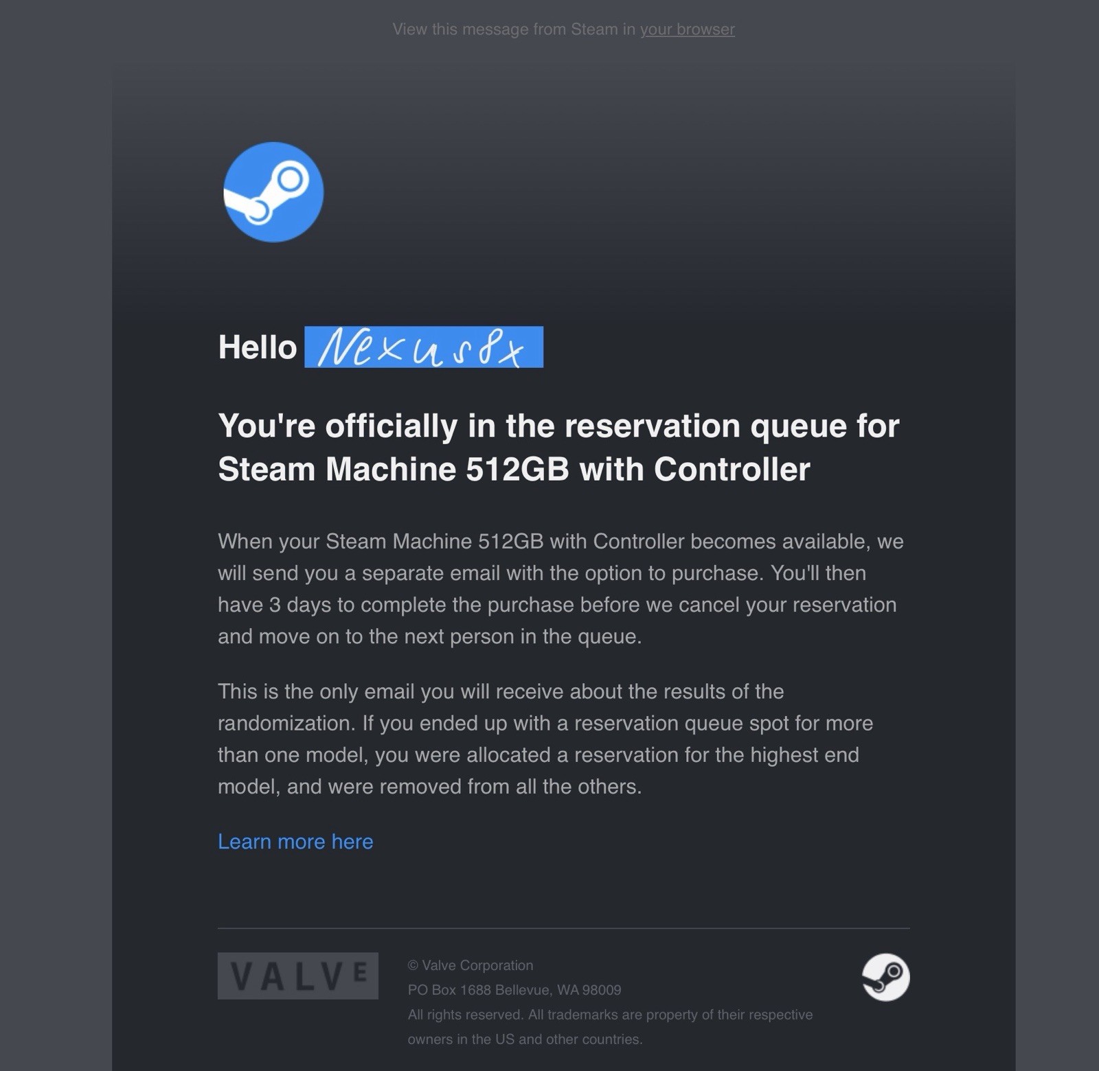 Steam Machine 512GB with Controller Valve PC PRESALE
