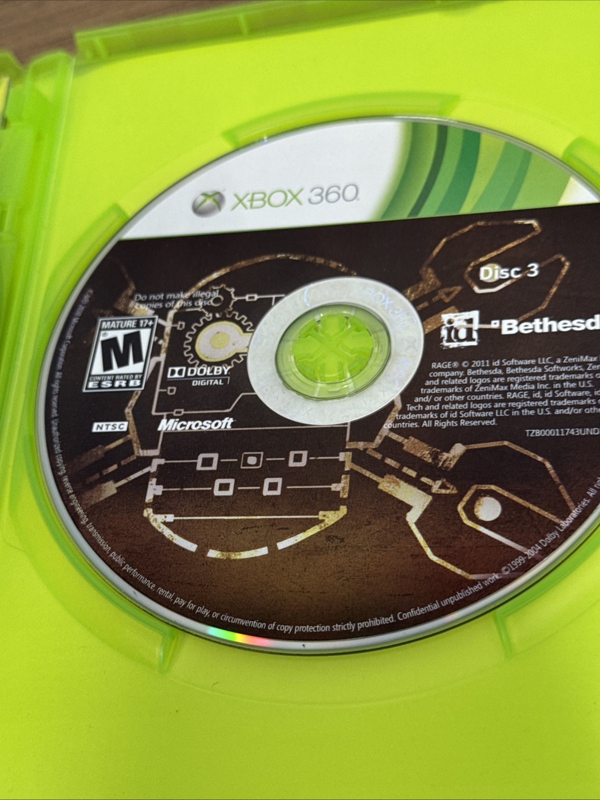 Rage (Microsoft Xbox 360, 2011) Complete