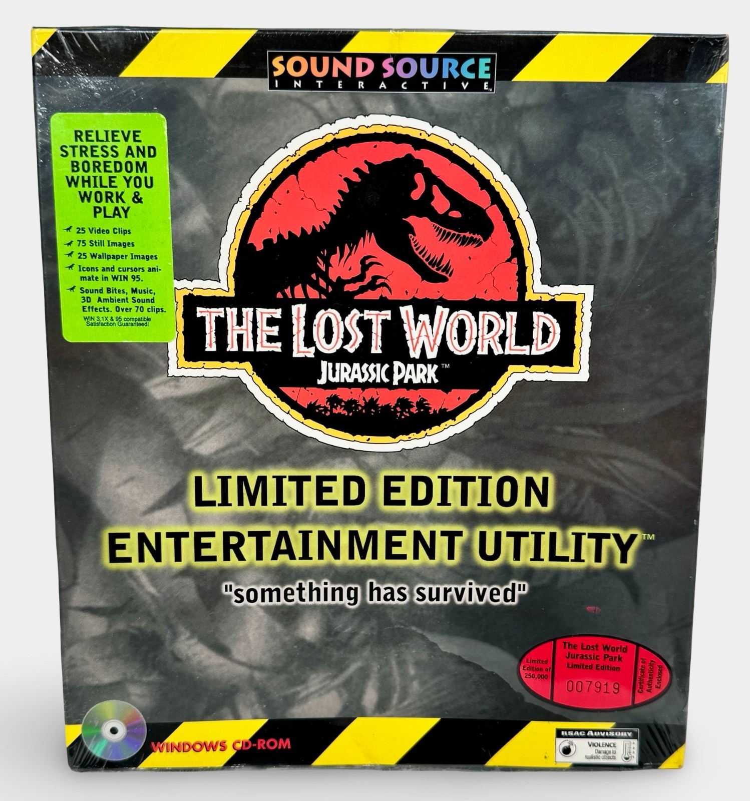 The Lost World Jurassic Park Entertainment Utility SEALED Limited Edition of 25k