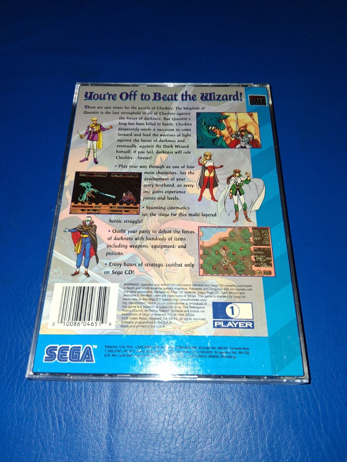 Dark Wizard (Sega CD, 1994) CIB Complete in Box w Manual + Reg Card + Foam