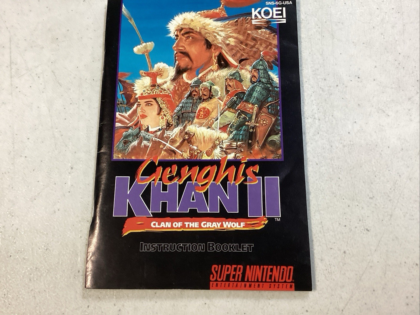 Genghis Khan II: Clan of the Gray Wolf (SNES) Cib Manual Tested Excellent Condit
