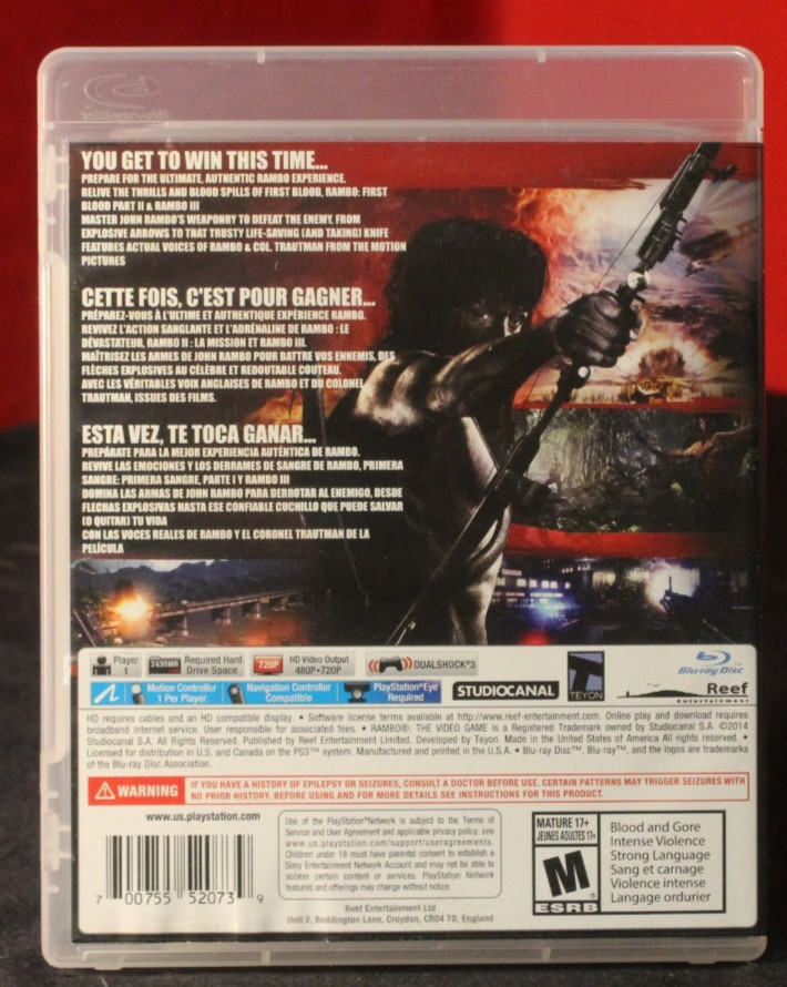 Rambo The Video Game PS3 PlayStation 3 CIB Complete Rare