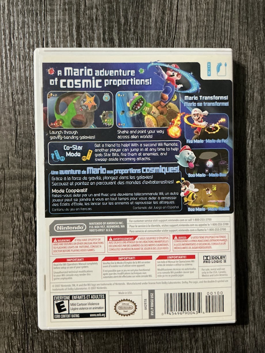 Super Mario Galaxy (Nintendo Wii, 2007) CIB Compete In Box Tested & Working!