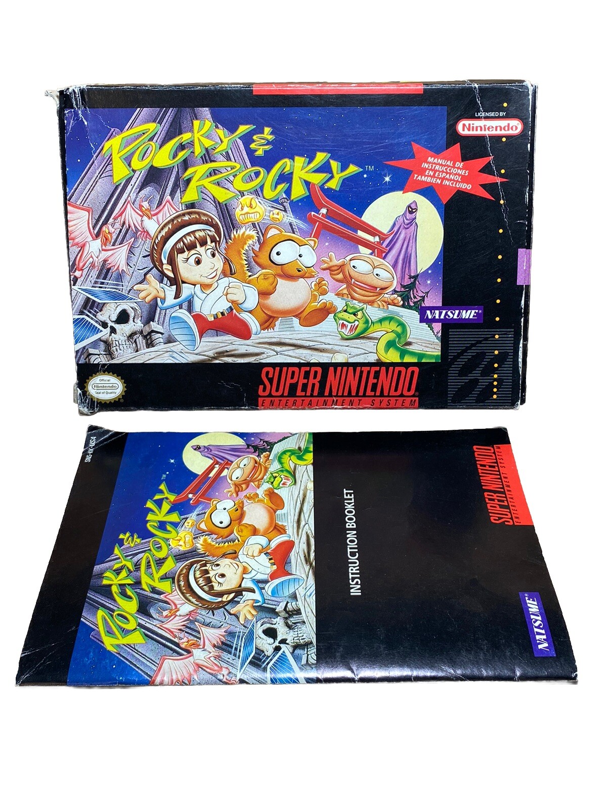 Pocky & Rocky Super Nintendo SNES Natsume Box With Insert ONLY