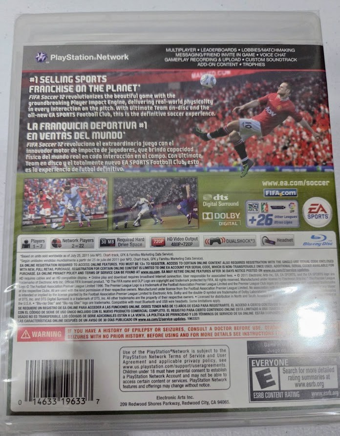 FIFA Soccer 12 PS3 Brand New Game (2011 Sports)
