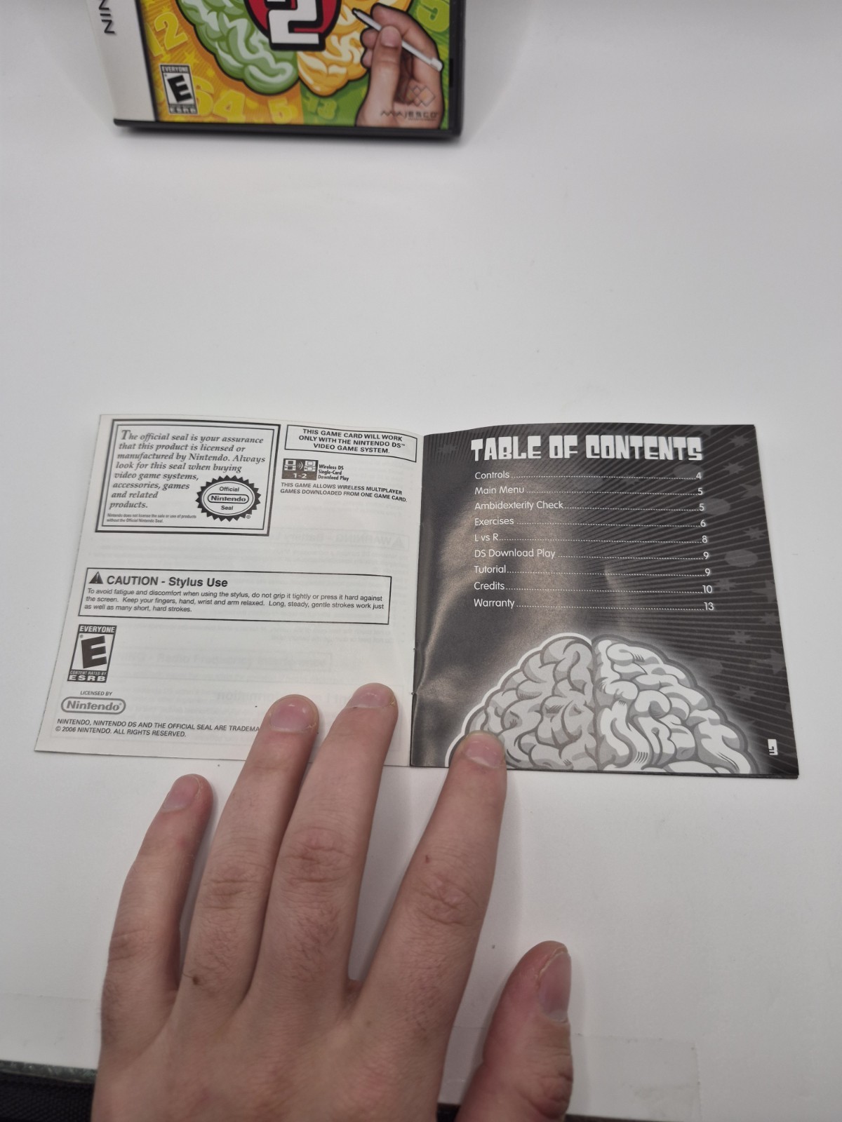 Left Brain Right Brain (Nintendo DS, 2007) Complete CIB W/ Manual & Insert CIB
