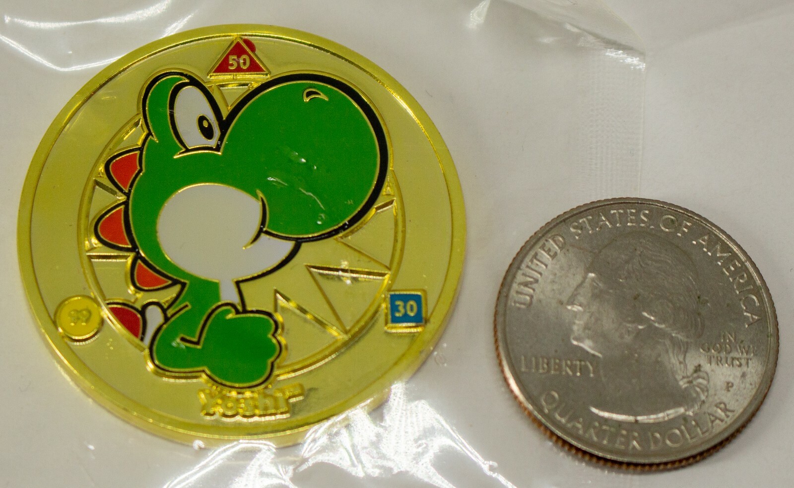Super Mario Challenge Coin [GOLD Yoshi] Enterplay 2016 RARE Collectible – New