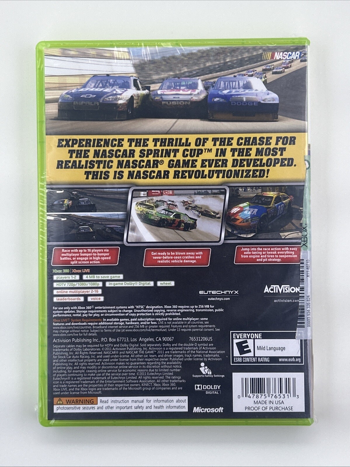 NASCAR The Game 2011 (Microsoft Xbox 360, 2011)