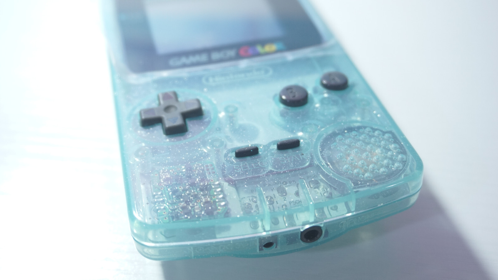 Transparent Crystal Blue Gameboy Color GBC CGB-001 Handheld Videogame Console