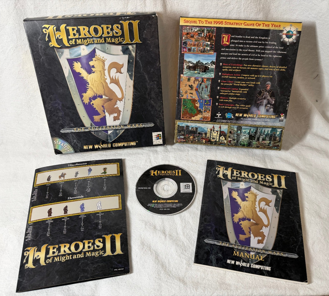 Heroes of Might and Magic II 2 — The Succession Wars — Win 95 PC CD-Rom 1996
