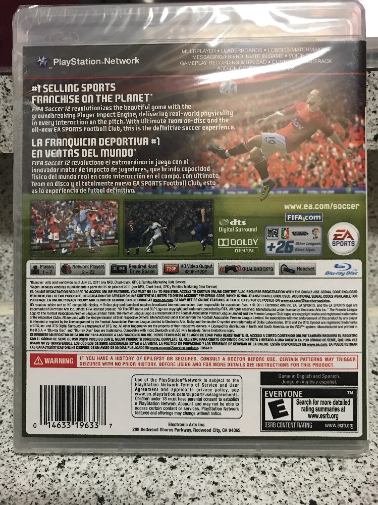 ⚽️Brand New!!! FIFA Soccer 12 (Sony PS3, 2011) Factory Sealed!!!⚽️