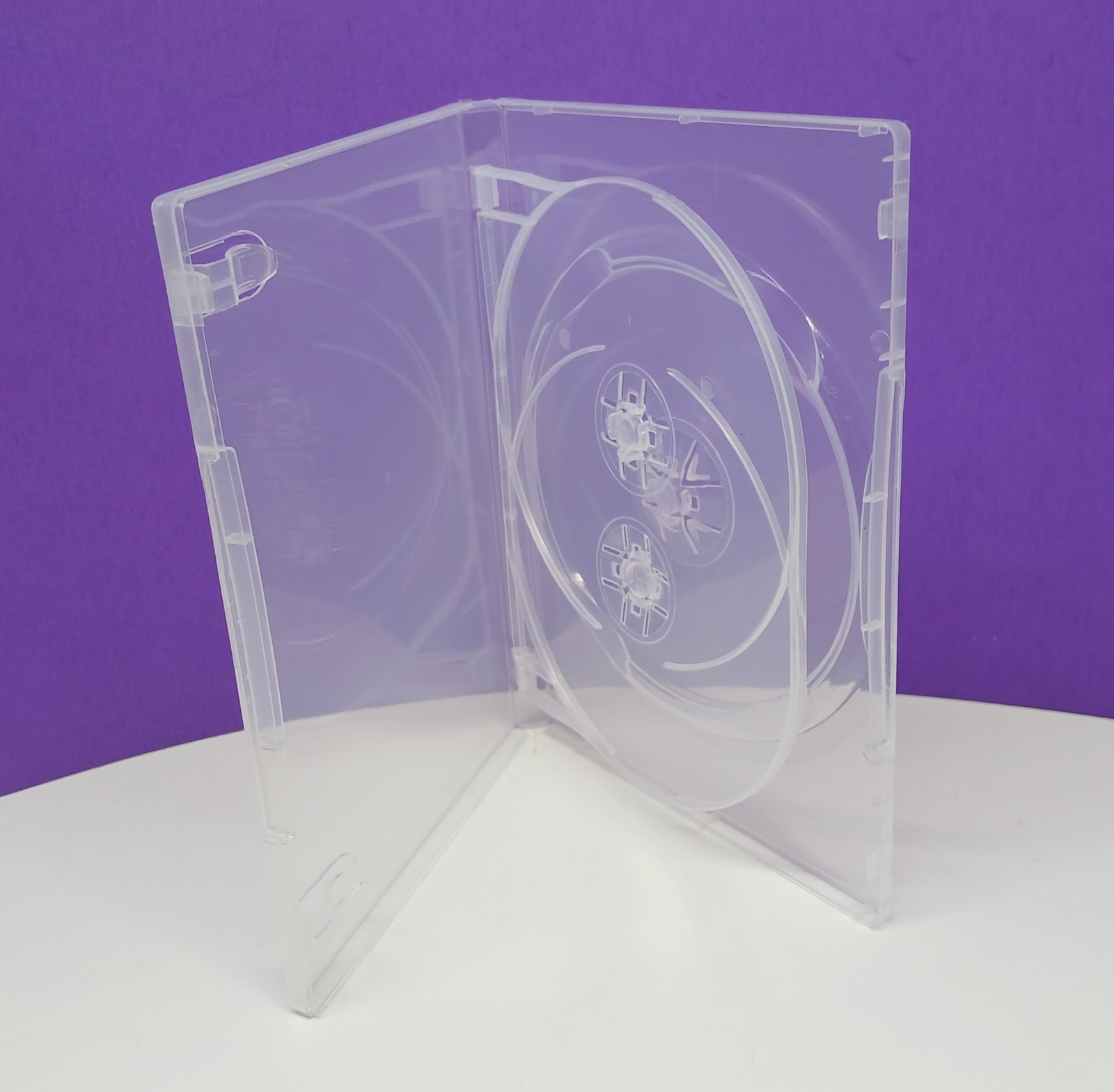 One Standard Clear 3 Disc DVD Replacement Case With Dustcover 14mm