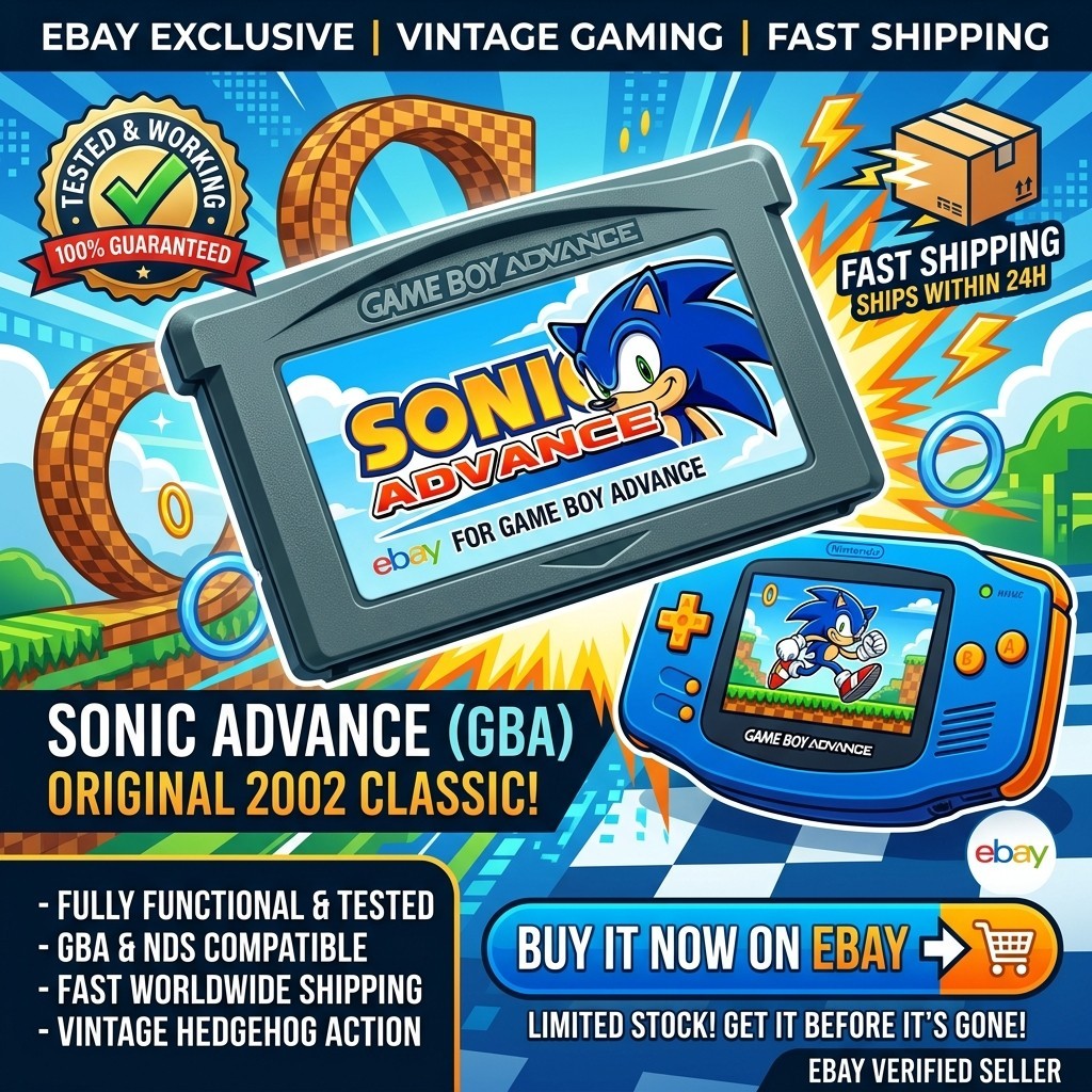 Sonic Advance For Game boy Advance GB-GBA-NDS Fast Shipping Tested 2002