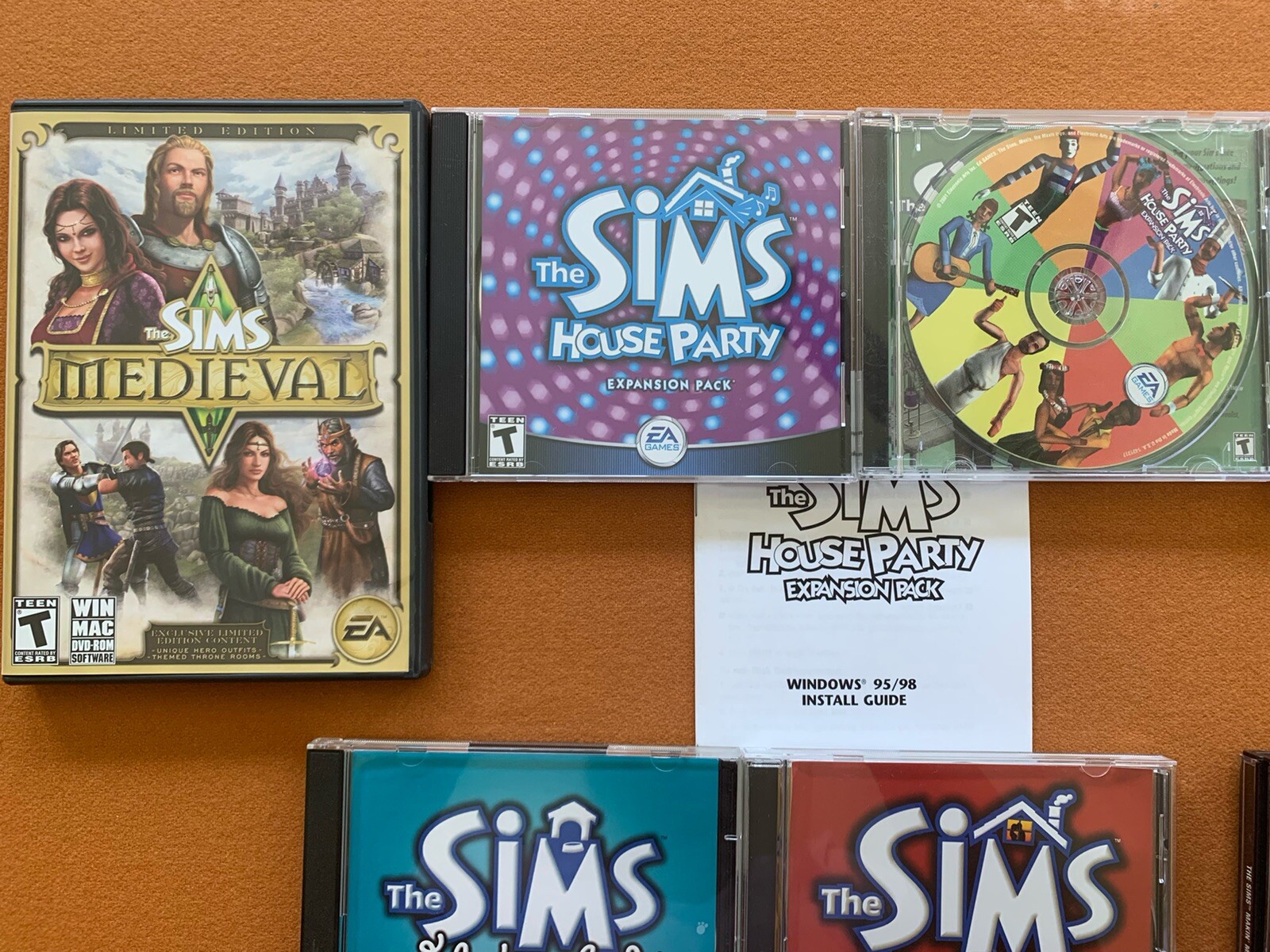 The Sims Original & Sims Medieval PC Games w/7 Expansion Packs & Instructions