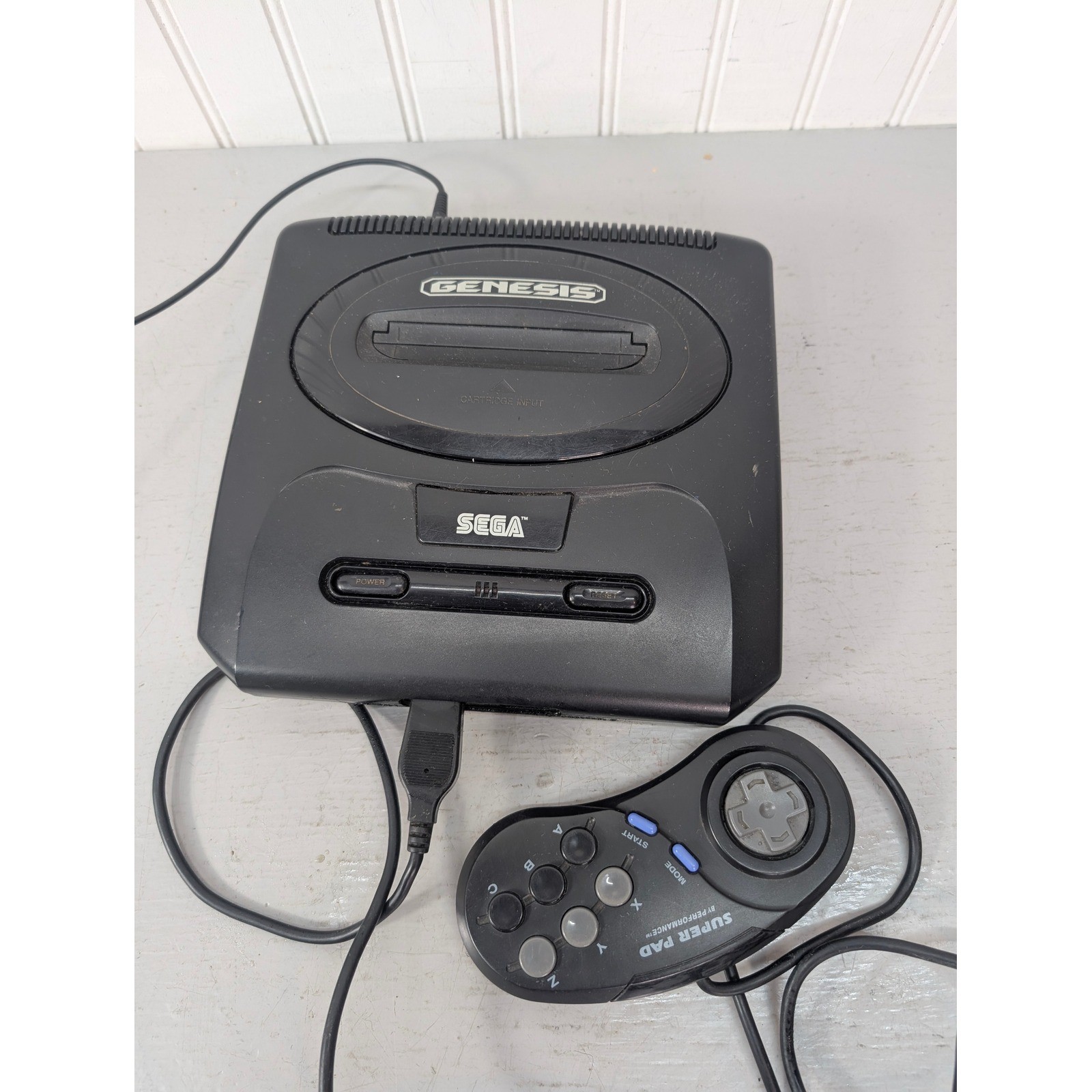 Sega Genesis Model 2 Console MK-1631 Black with Super Pad Controller Untested