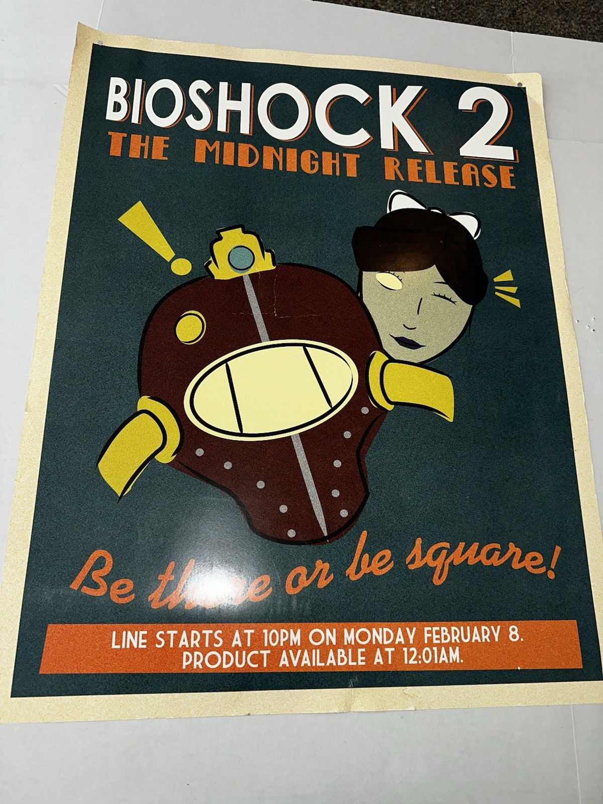 BioShock 2 GameStop Midnight Promo Poster RARE Be There Or Be Square