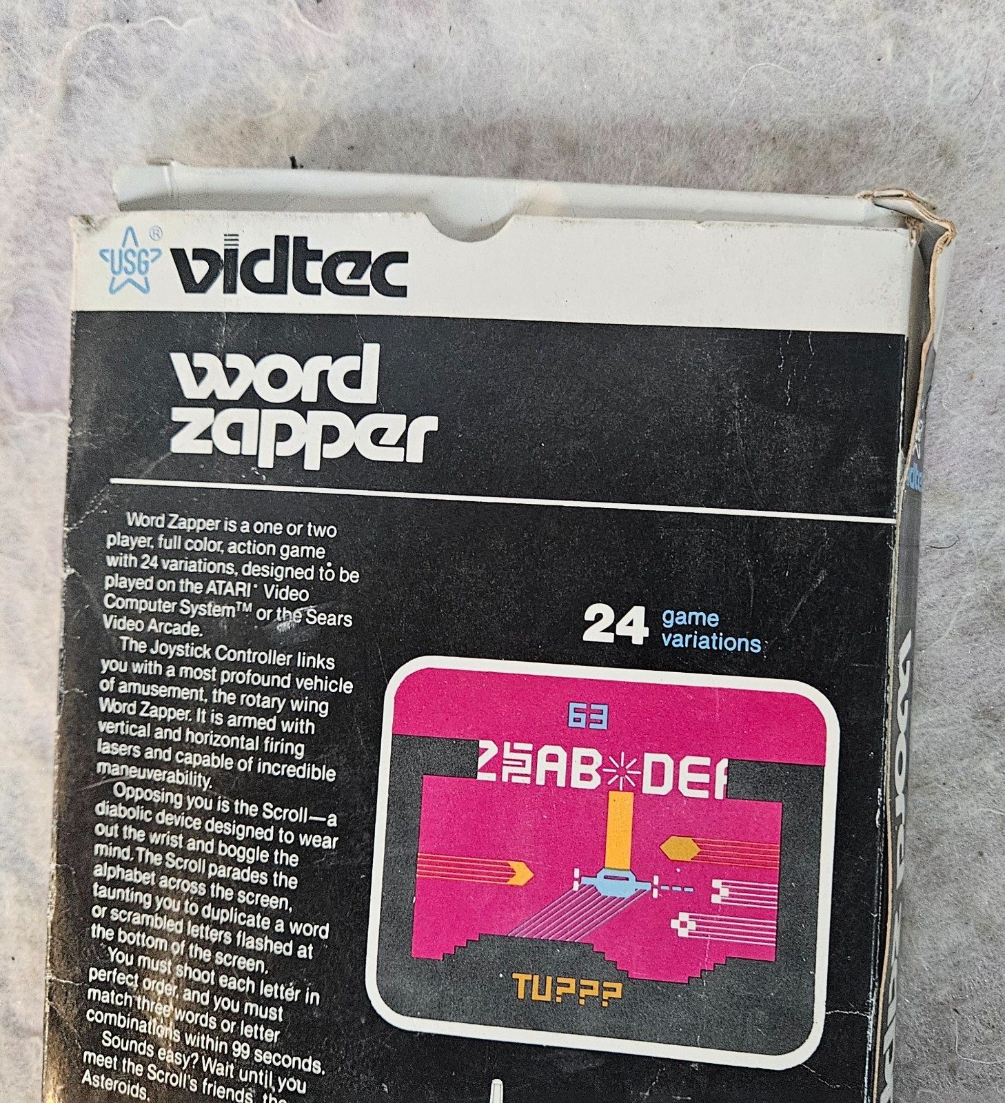 Vidtec WORD ZAPPER Atari 2600 Game Cartridge w Box/Manual UNTESTED