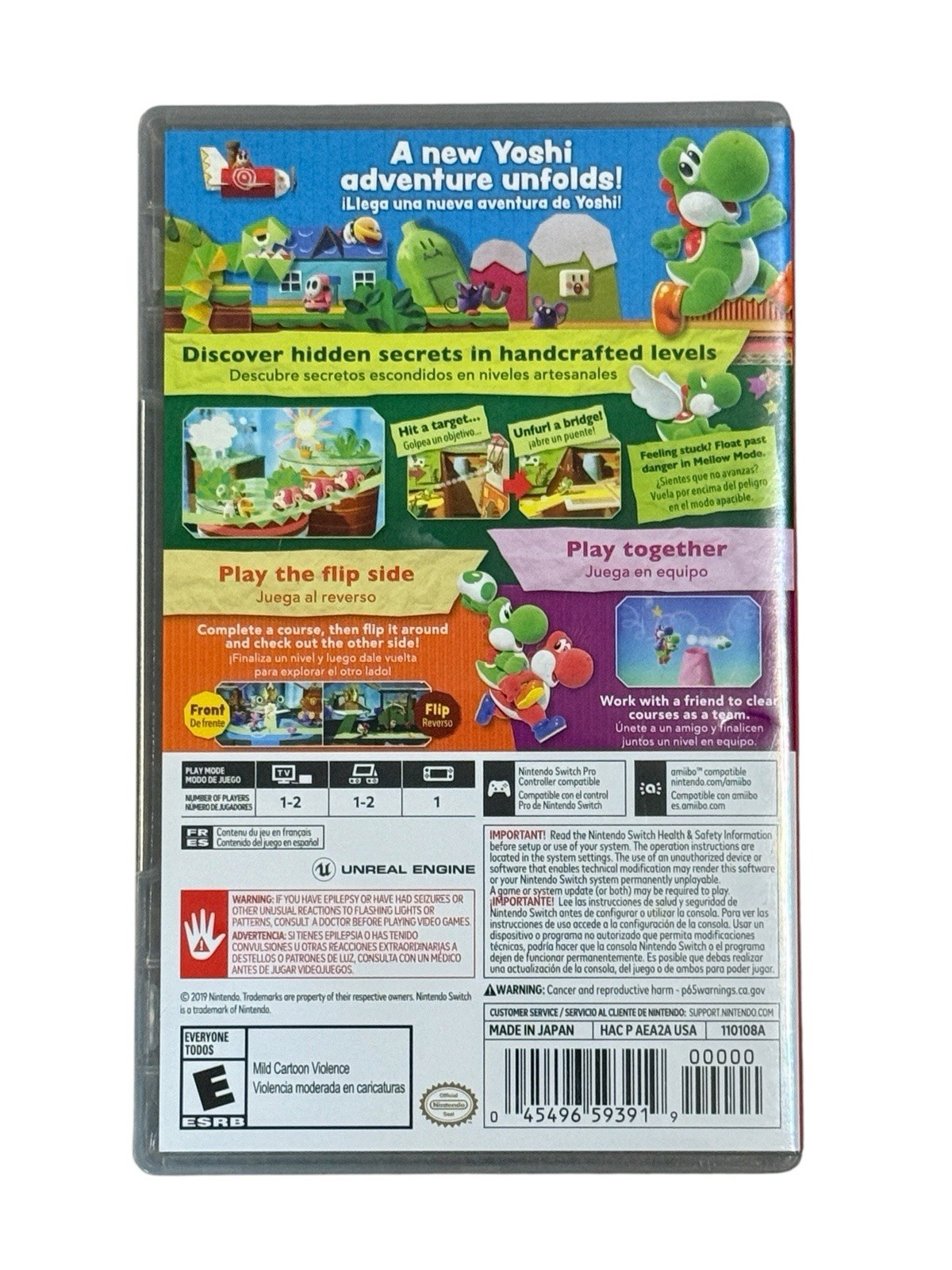 Nintendo Switch Yoshi’s Crafted World Game in Case