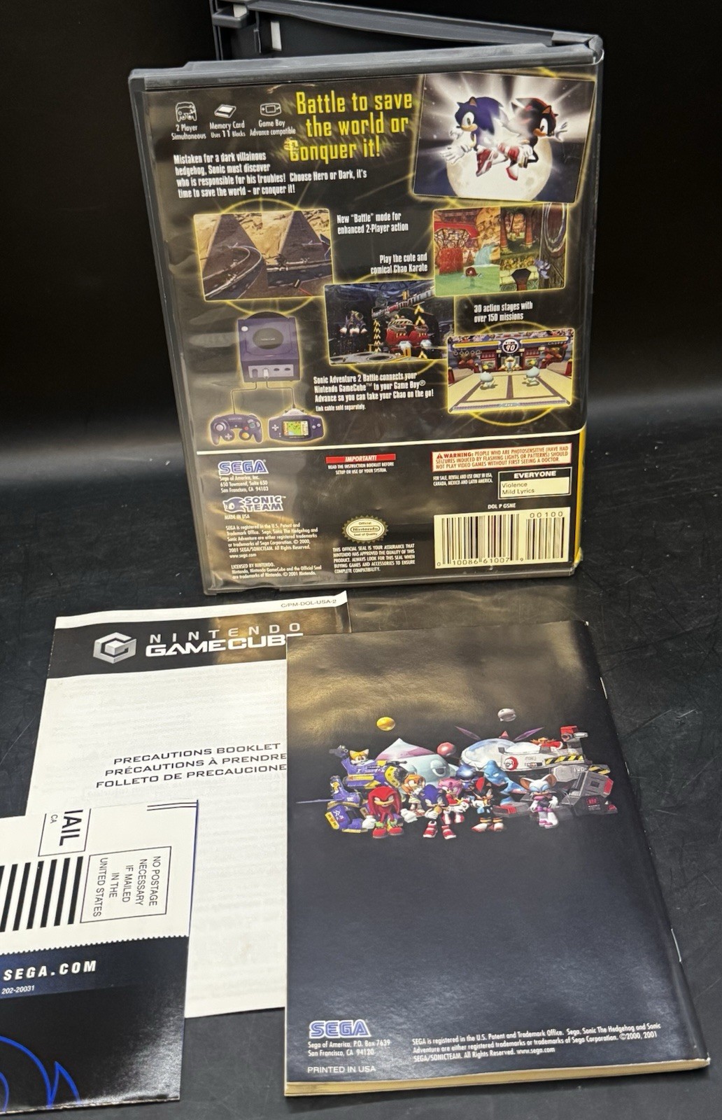 Sonic Battle Adventure 2 Nintendo GameCube Game Complete & Tested