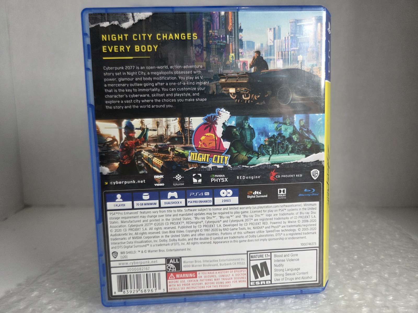 Cyberpunk 2077 With Extras PS4 Sony PlayStation 4 Complete In Box CIB Tested OEM