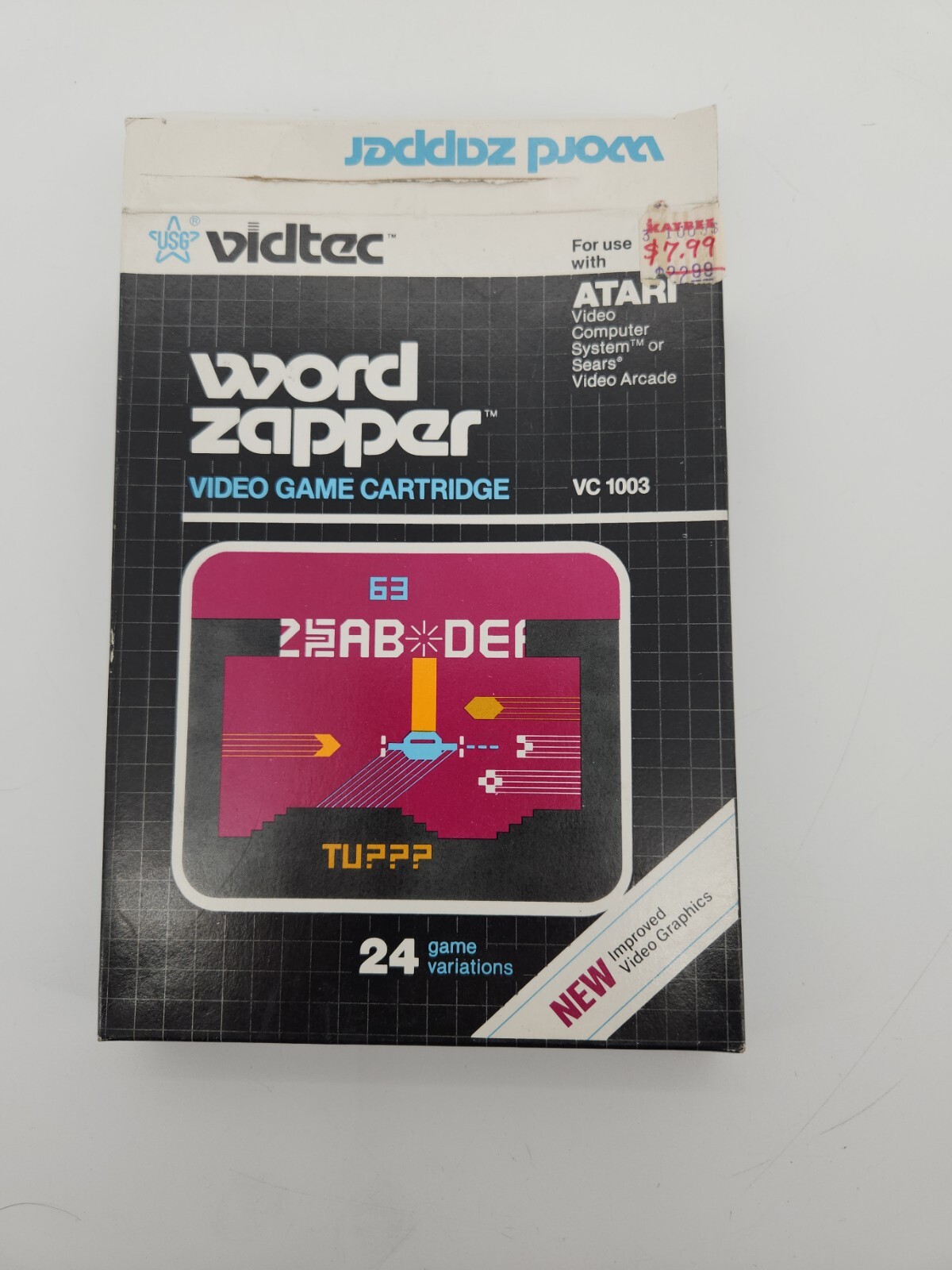 Word Zapper (Atari 2600, 1982) Complete Cartridge, Manual, Box Tested Working