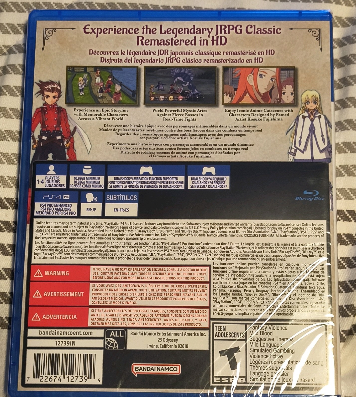 BANDAI NAMCO Tales of Symphonia Remastered PS4 JRPG Role Playing