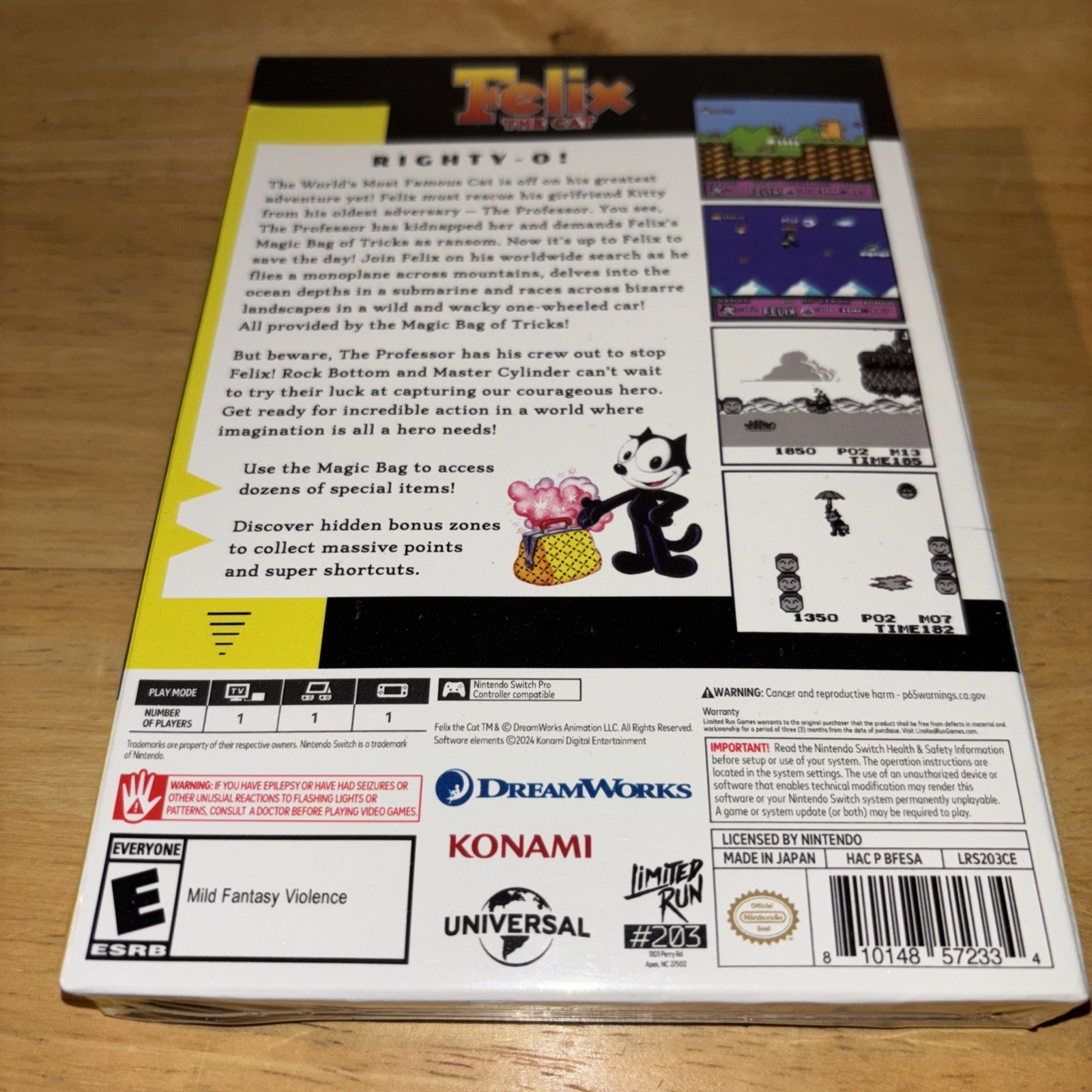 BRAND NEW FELIX THE CAT CLASSIC EDITION LIMITED RUN GAMES COLLECTOR’S SWITCH