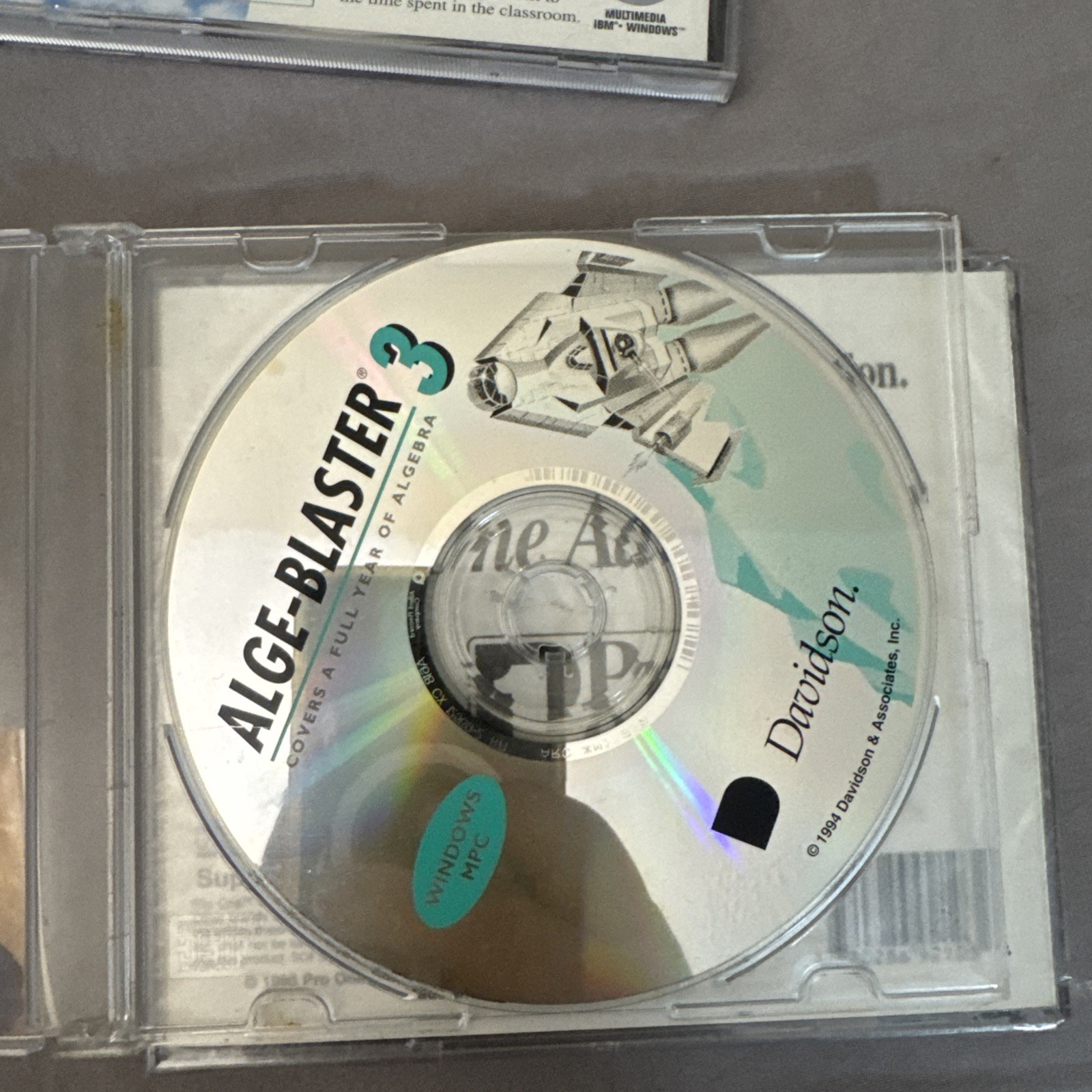 Vintage Multimedia Algebra 1 PC CD-ROM 1995 for Windows) Geometry Alge-Blaster 3