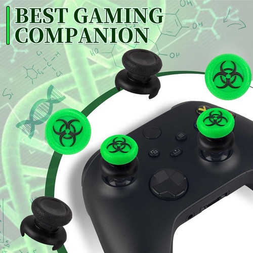 FPS Thumbstick Extender & 3D Texture Rubber Silicone Grip Cover 2 bio green