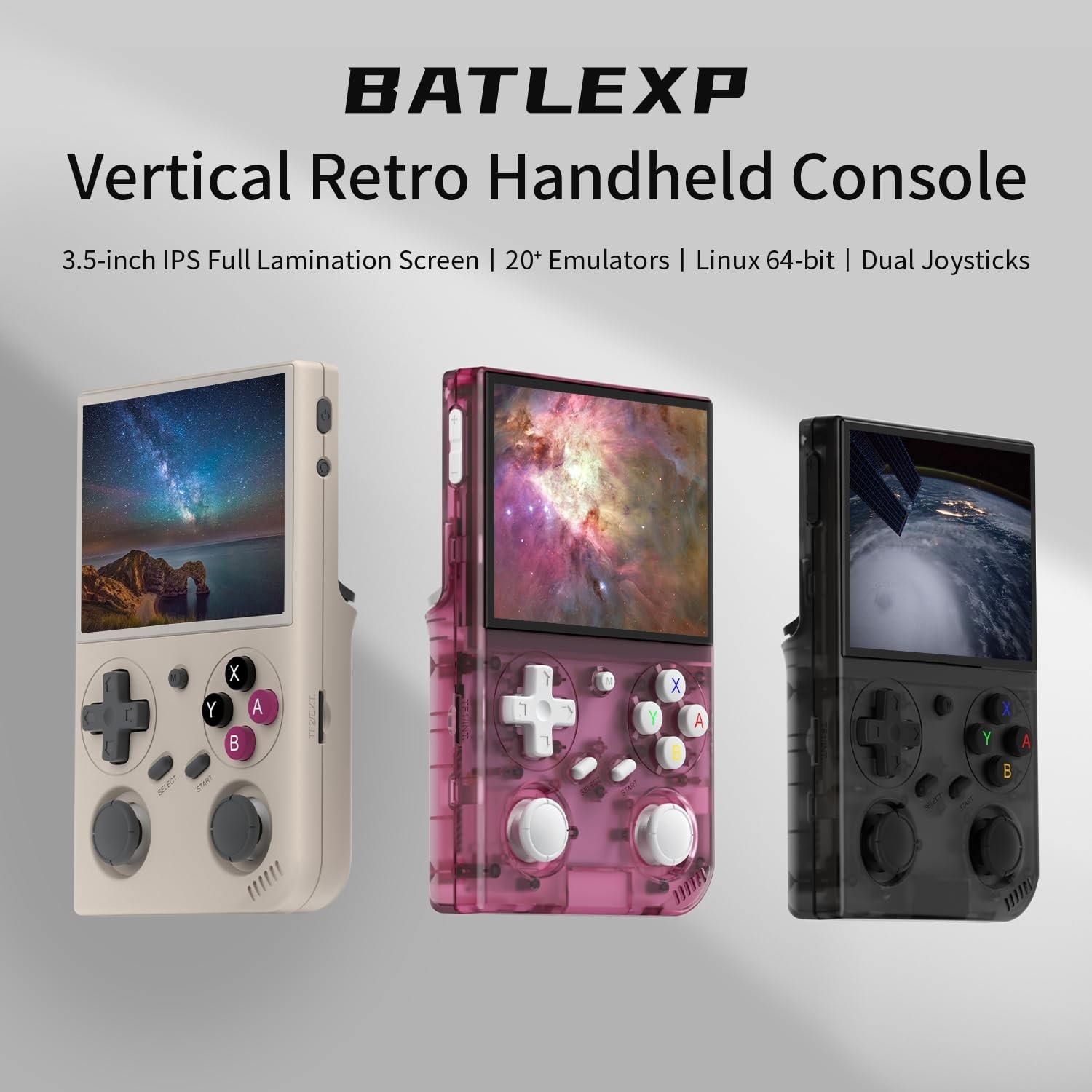 G350 Retro Handheld Game Console , G350 Retro Gaming Console 3.5” IPS Screen Li