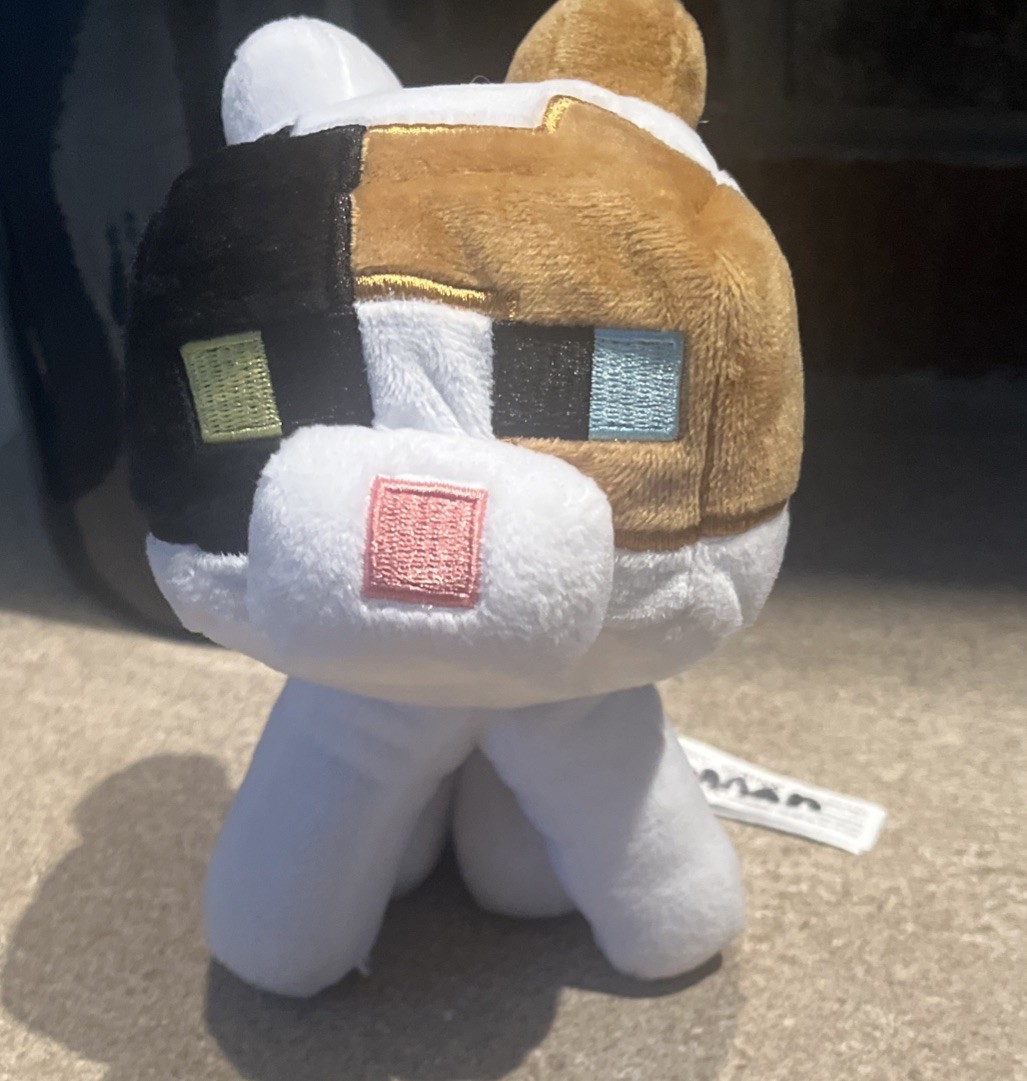 JINX Mojang Minecraft Calico Cat Plush Doll Official Merchandise EUC
