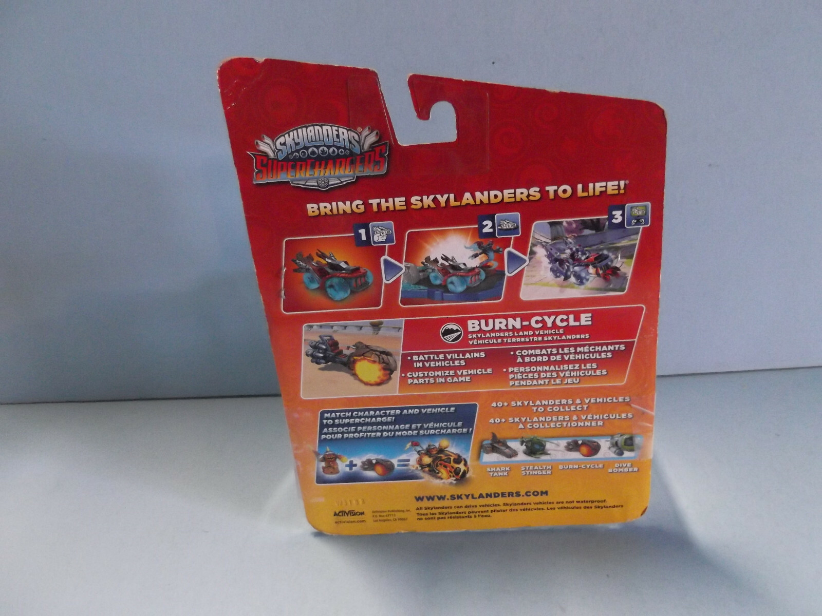 Skylanders superchargers burn cycle “new but packaging came unglued from card”