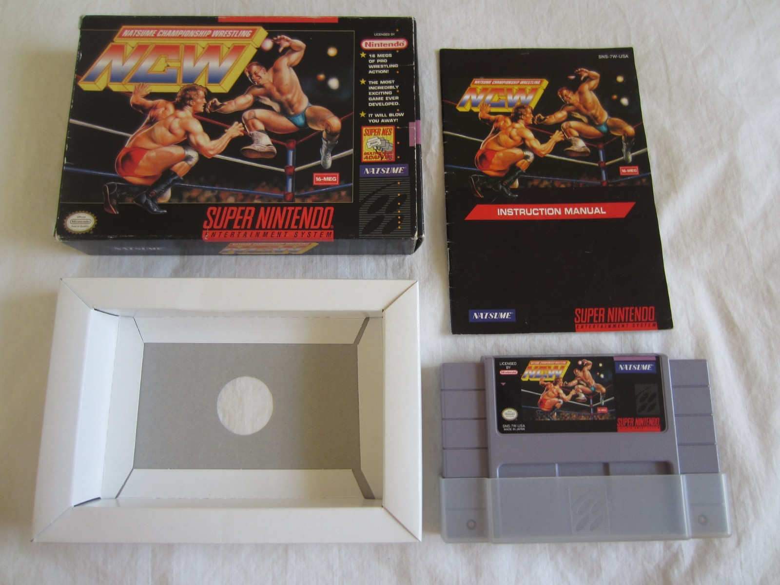 Natsume Championship Wrestling SNES Super Nintendo Complete 1994 Natsume RARE