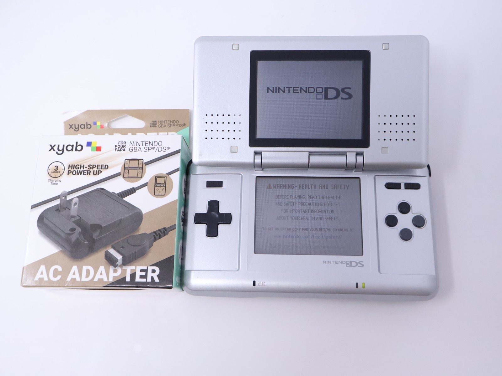 Nintendo DS Handheld Console Tested Working Titanium Silver w/ Charger & Stylus