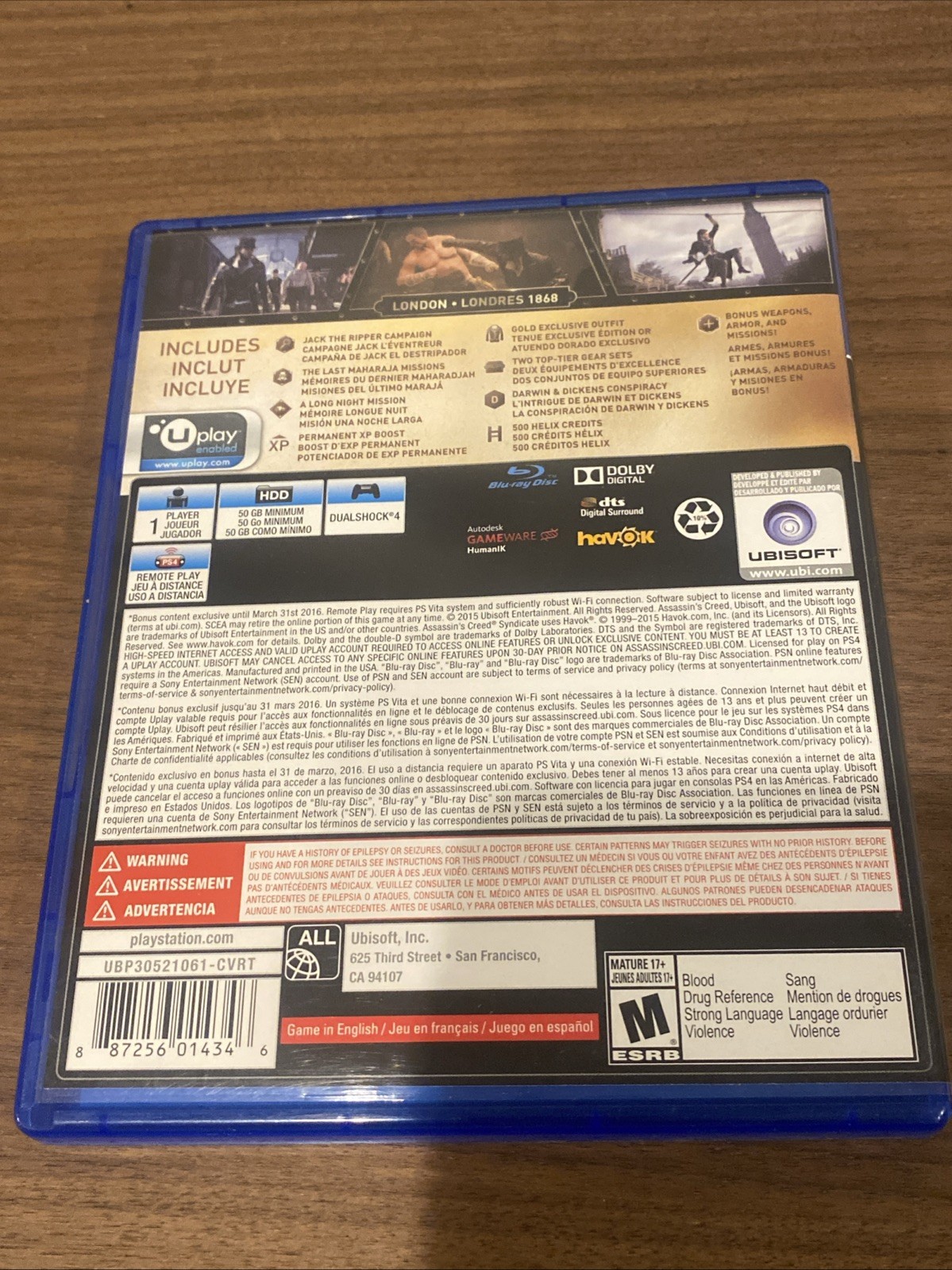 Assassins Creed Syndicate Gold Edition (PlayStation 4) Authentic Complete CLEAN