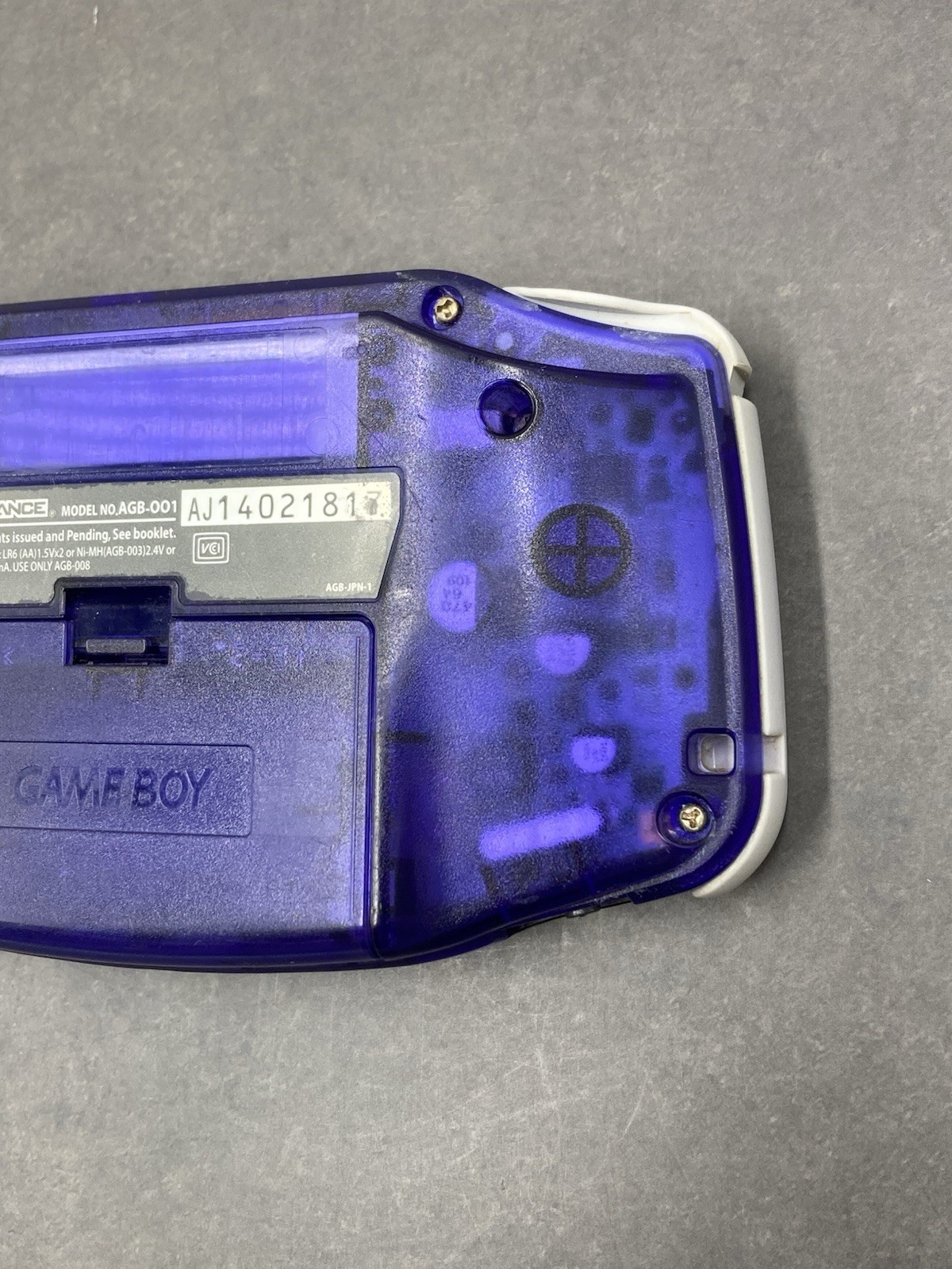 Nintendo Game Boy Advance AGB-001 Console Clear purple tested 0707-401