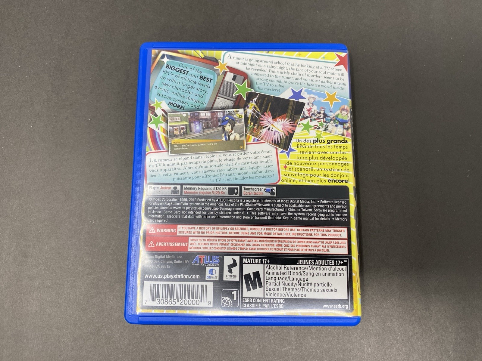 Persona 4 Golden (PlayStation PS Vita) Original Case Only