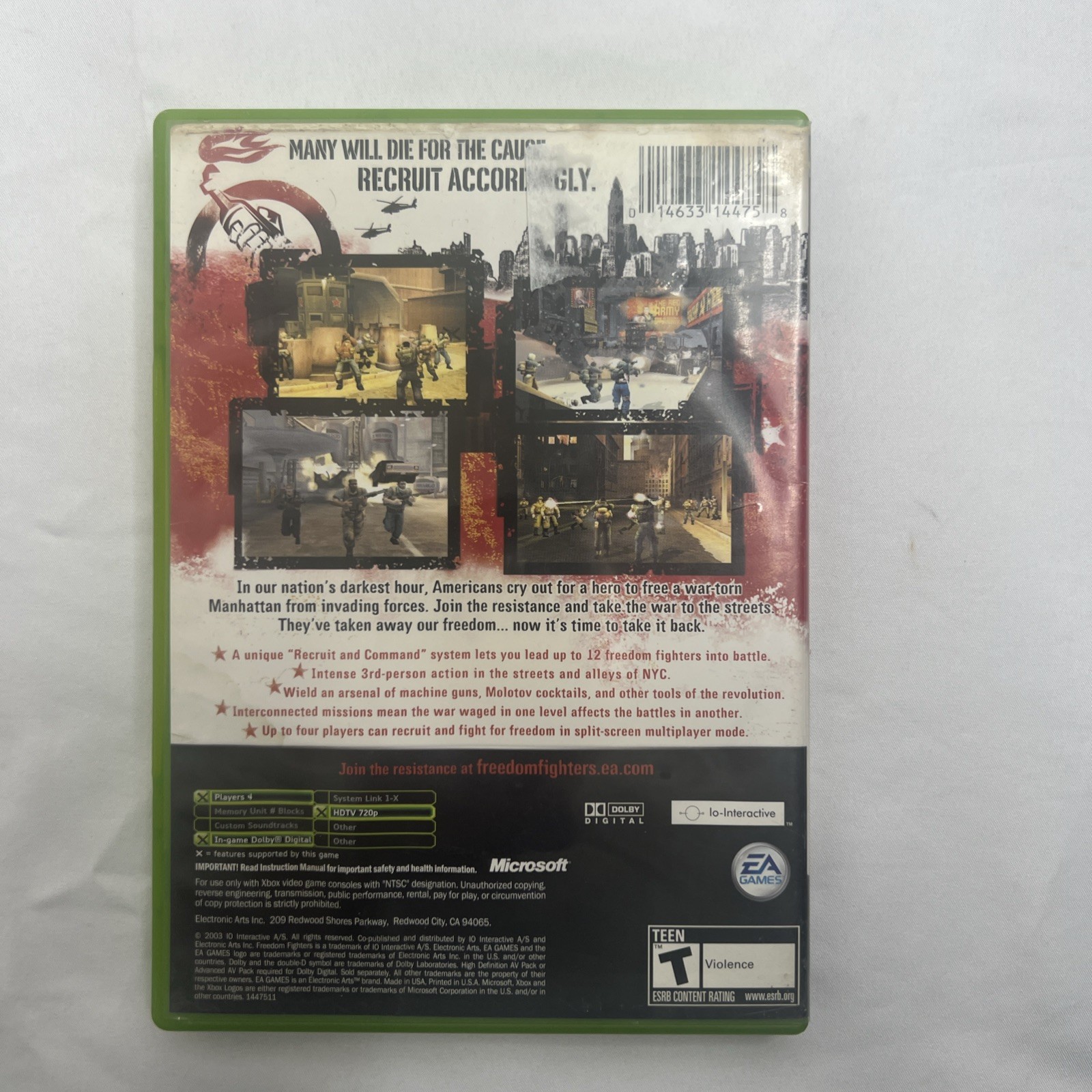 Freedom Fighters (Microsoft Xbox, 2003) Tested