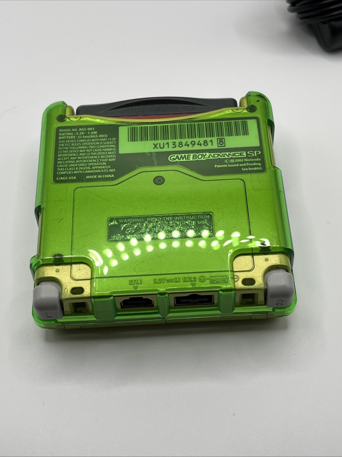 Nintendo Game Boy Advance SP Lime Green Edition W Charger – Case & Game