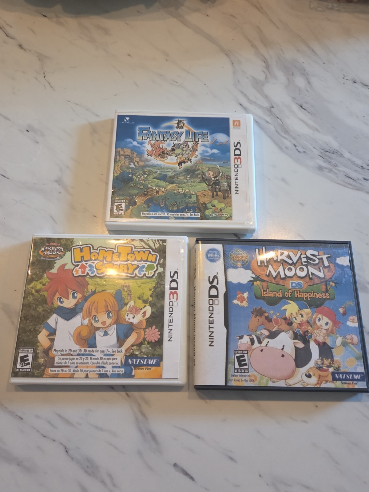 Nintendo DS & 3DS Life Sim Bundle: Fantasy Life, Harvest Moon Island of…