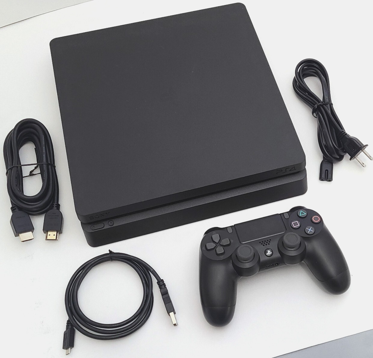 Sony PlayStation 4 SLIM 500GB Console System 1 OEM Controller + PS4 Game Bundle
