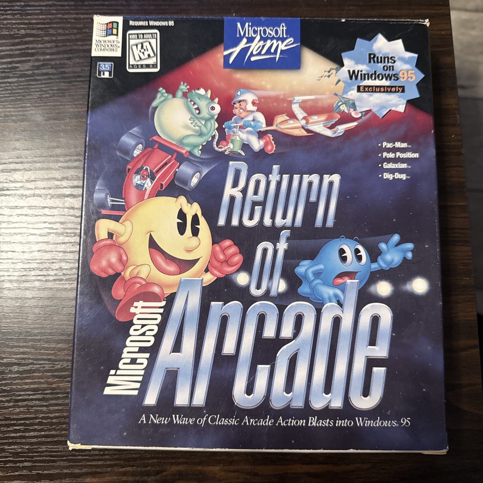 MS Home Return Of Microsoft Arcade game for Win95 3.5in Diskettes Big Box