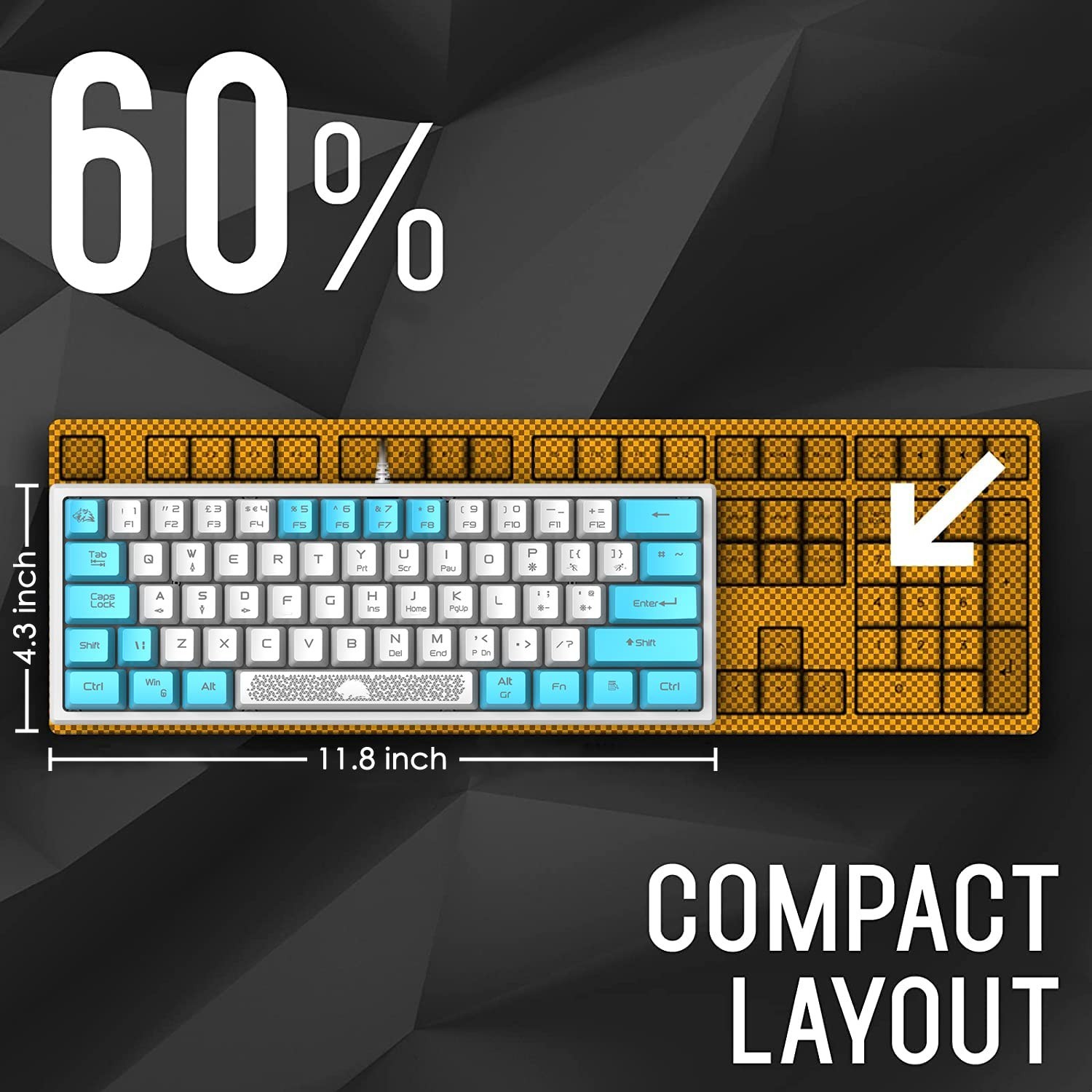 60% Gaming Keyboard and Mouse Combo Samll Mini RGB Backlight Mechanical Feeli…