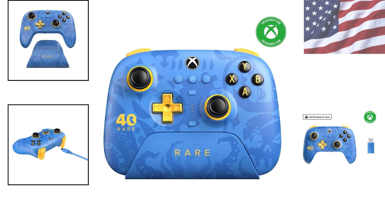 Rare 40th Anniversary Bluetooth Wireless Xbox Controller with Pro Back Buttons